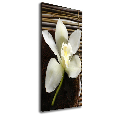 Cuadro canvas decorativo para salón vertical Orquídea