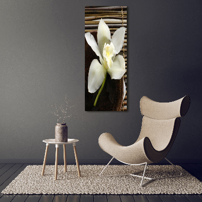 Cuadro canvas decorativo para salón vertical Orquídea