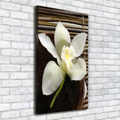 Cuadro canvas decorativo para salón vertical Orquídea