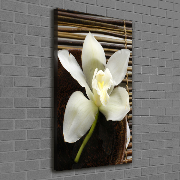 Cuadro canvas decorativo para salón vertical Orquídea
