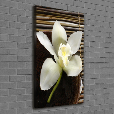 Cuadro canvas decorativo para salón vertical Orquídea