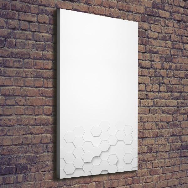 Cuadro canvas decorativo para salón vertical Fondo de hexágonos