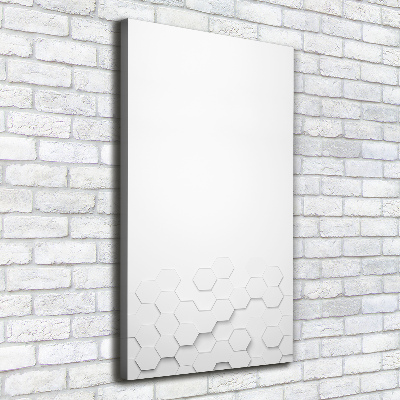Cuadro canvas decorativo para salón vertical Fondo de hexágonos