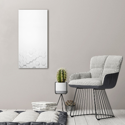 Cuadro canvas decorativo para salón vertical Fondo de hexágonos