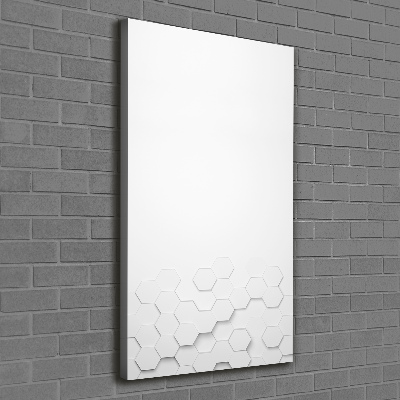 Cuadro canvas decorativo para salón vertical Fondo de hexágonos