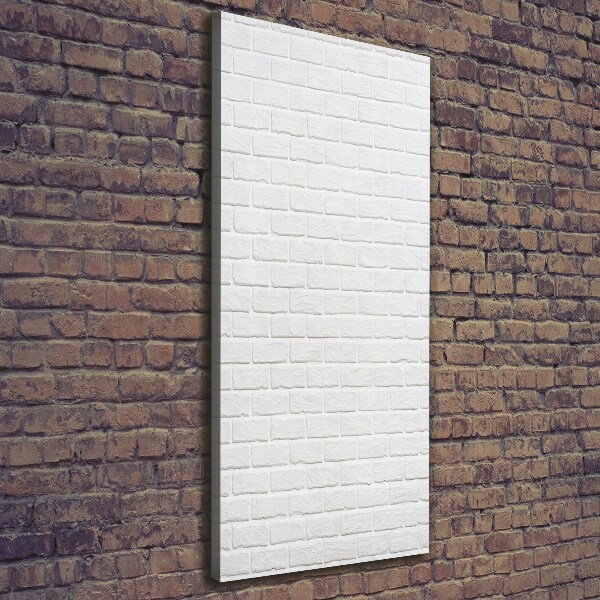 Cuadro canvas decorativo para salón vertical pared de ladrillos