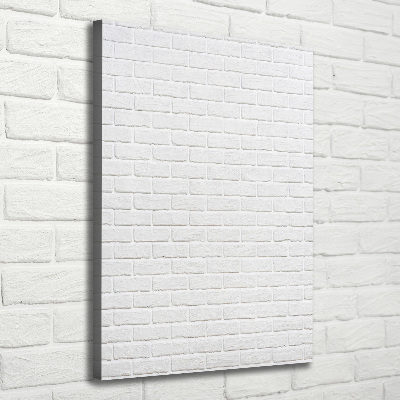 Cuadro canvas decorativo para salón vertical pared de ladrillos