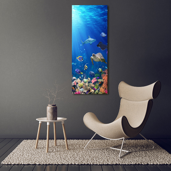 Cuadro moderno en lienzo resistente uv vertical Arrecife de coral