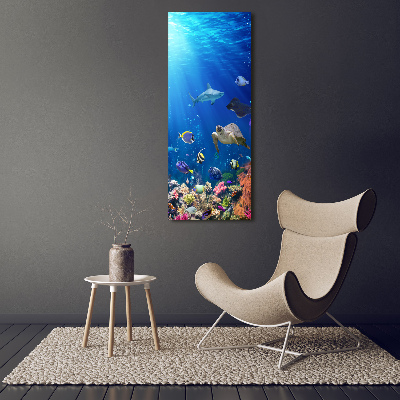 Cuadro moderno en lienzo resistente uv vertical Arrecife de coral