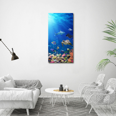 Cuadro moderno en lienzo resistente uv vertical Arrecife de coral