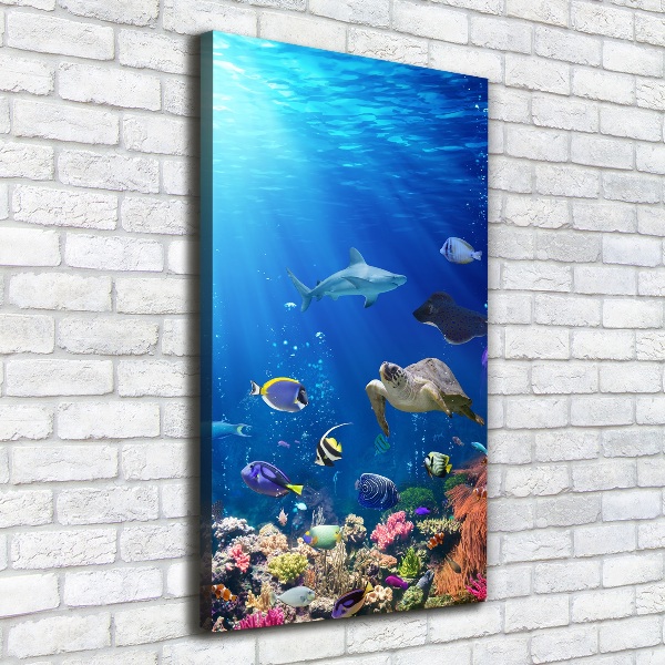 Cuadro moderno en lienzo resistente uv vertical Arrecife de coral
