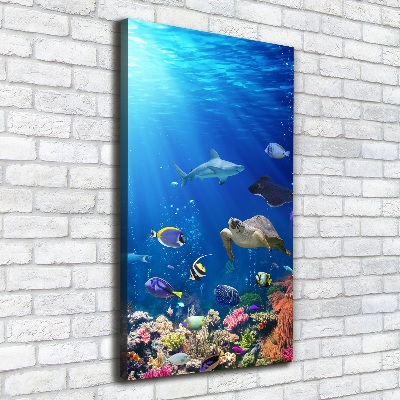 Cuadro moderno en lienzo resistente uv vertical Arrecife de coral