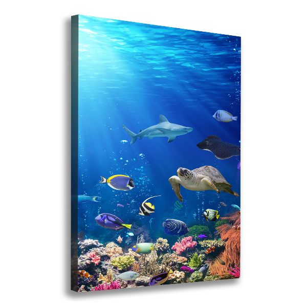 Cuadro moderno en lienzo resistente uv vertical Arrecife de coral