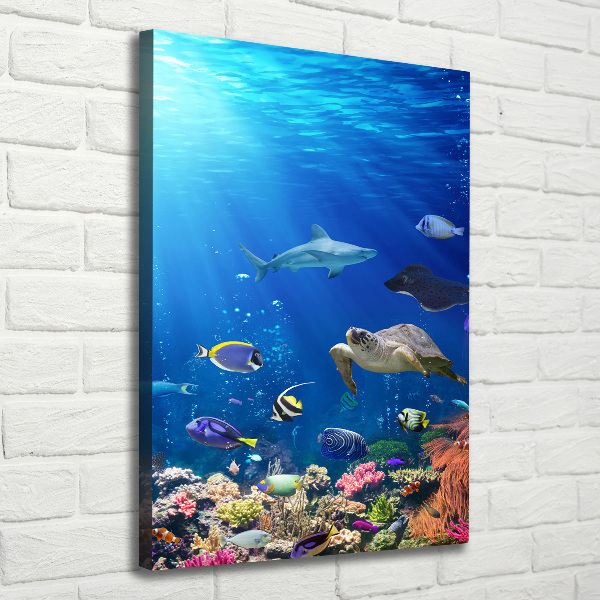 Cuadro moderno en lienzo resistente uv vertical Arrecife de coral
