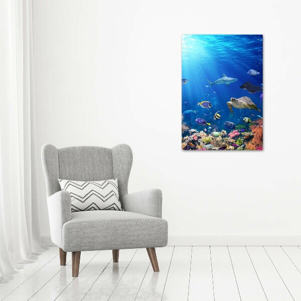 Cuadro moderno en lienzo resistente uv vertical Arrecife de coral