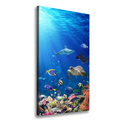 Cuadro moderno en lienzo resistente uv vertical Arrecife de coral