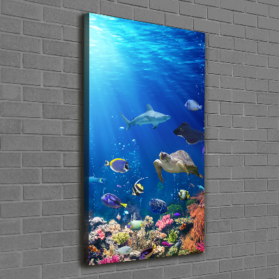 Cuadro moderno en lienzo resistente uv vertical Arrecife de coral