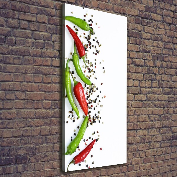 Cuadro canvas decorativo para salón vertical chiles