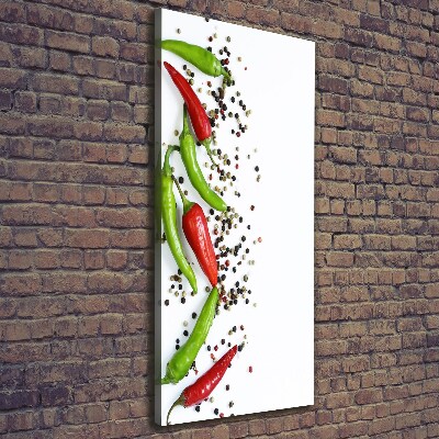Cuadro canvas decorativo para salón vertical chiles