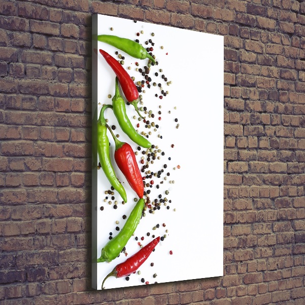 Cuadro canvas decorativo para salón vertical chiles