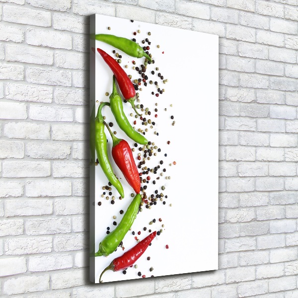 Cuadro canvas decorativo para salón vertical chiles
