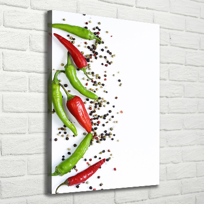 Cuadro canvas decorativo para salón vertical chiles