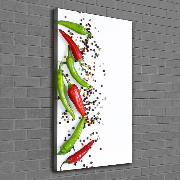Cuadro canvas decorativo para salón vertical chiles