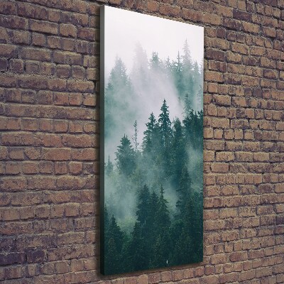 Cuadro canvas decorativo para salón vertical Niebla sobre el bosque