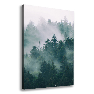Cuadro canvas decorativo para salón vertical Niebla sobre el bosque
