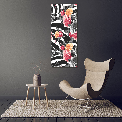 Fotografía en lienzo vertical Rosas cebra