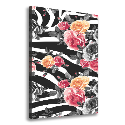 Fotografía en lienzo vertical Rosas cebra