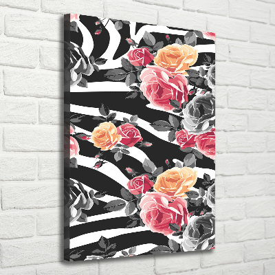 Fotografía en lienzo vertical Rosas cebra