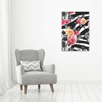Fotografía en lienzo vertical Rosas cebra