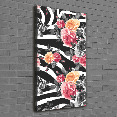 Fotografía en lienzo vertical Rosas cebra