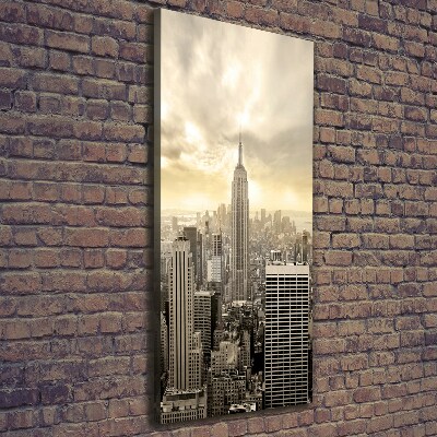 Cuadro moderno en lienzo resistente uv vertical Manhattan Nueva York