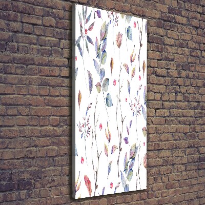 Cuadro moderno en lienzo resistente uv vertical hojas de eucalipto