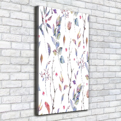 Cuadro moderno en lienzo resistente uv vertical hojas de eucalipto