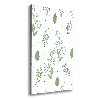 Foto obraz na płótnie pionowy Liście i serca