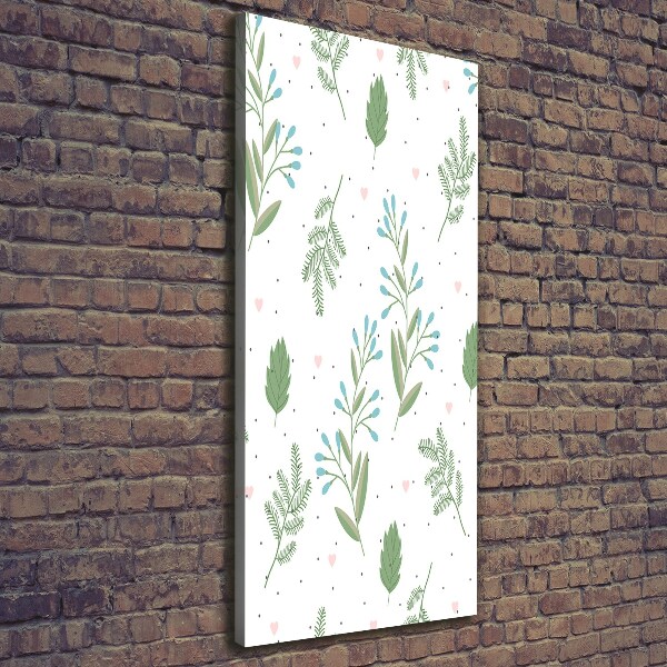 Foto obraz na płótnie pionowy Liście i serca