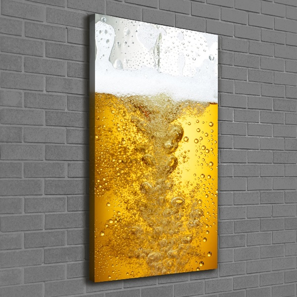 Cuadro canvas decorativo para salón vertical Cerveza