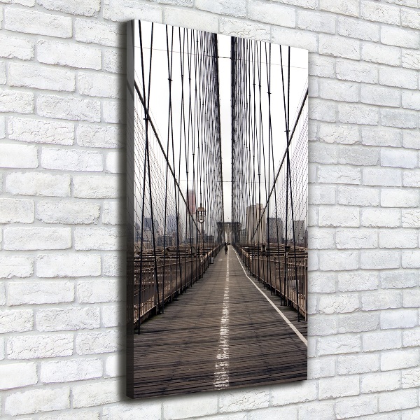 Cuadro canvas decorativo para salón vertical Puente de Brooklyn