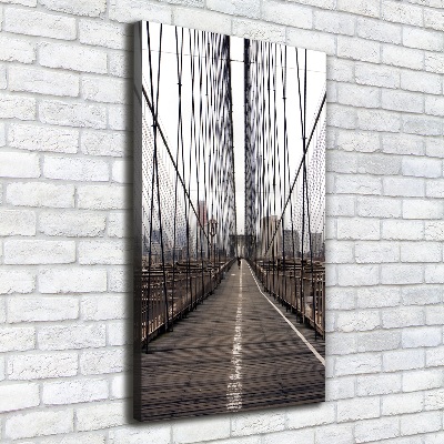 Cuadro canvas decorativo para salón vertical Puente de Brooklyn