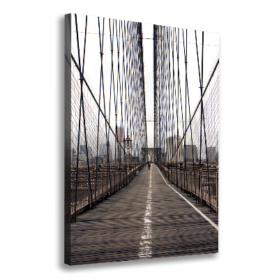 Cuadro canvas decorativo para salón vertical Puente de Brooklyn