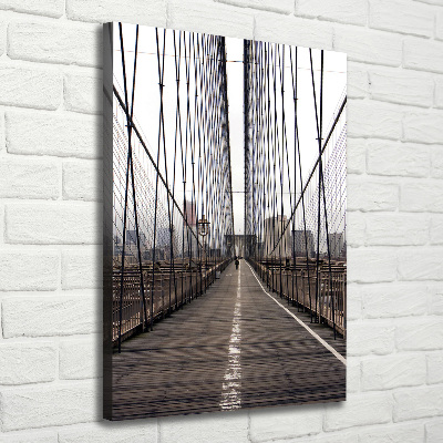 Cuadro canvas decorativo para salón vertical Puente de Brooklyn