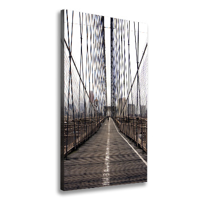 Cuadro canvas decorativo para salón vertical Puente de Brooklyn