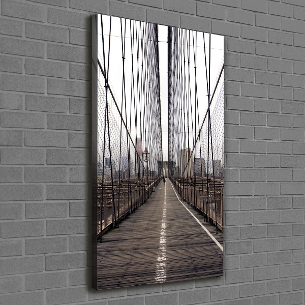 Cuadro canvas decorativo para salón vertical Puente de Brooklyn