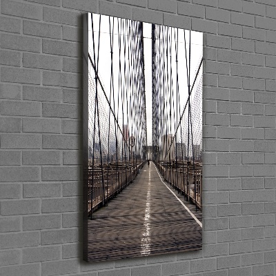 Cuadro canvas decorativo para salón vertical Puente de Brooklyn
