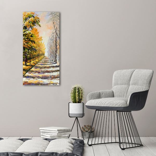 Fotografía en lienzo vertical Invierno y otoño