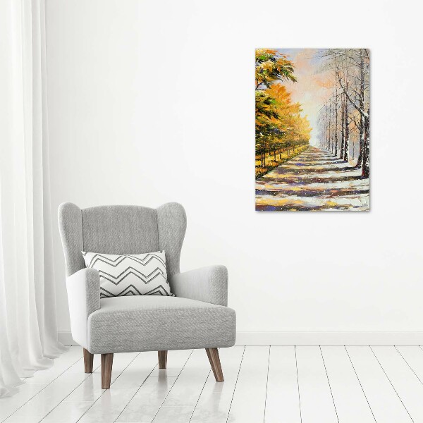 Fotografía en lienzo vertical Invierno y otoño