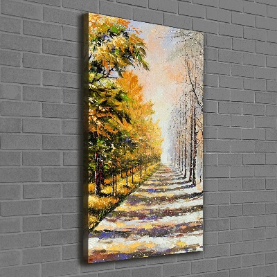 Fotografía en lienzo vertical Invierno y otoño